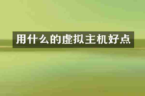 用什么的虚拟主机好点