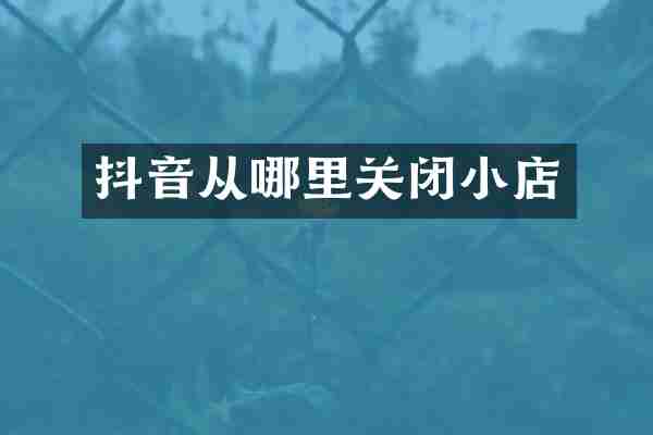 抖音从哪里关闭小店
