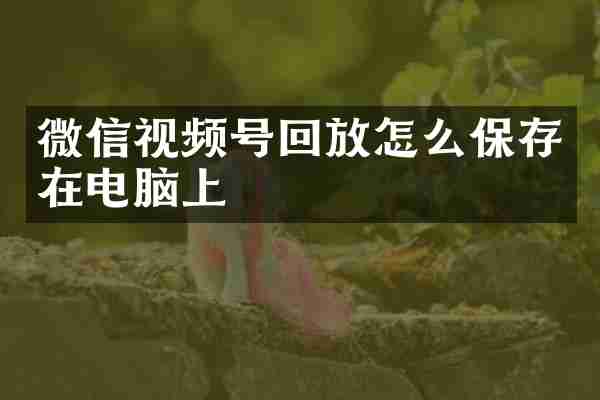 微信视频号回放怎么保存在电脑上