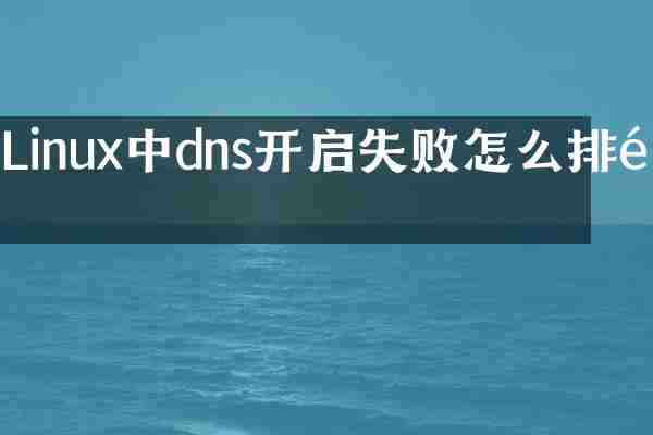 Linux中dns开启失败怎么排错