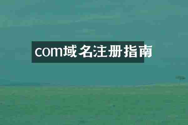 com域名注册指南