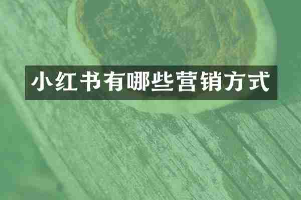 小红书有哪些营销方式