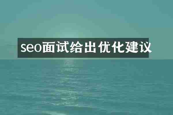 seo面试给出优化建议