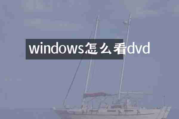 windows怎么看dvd