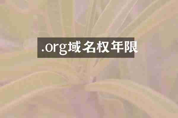 .org域名权年限