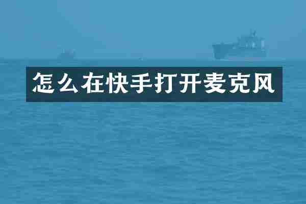 怎么在快手打开麦克风