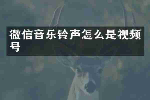 微信音乐铃声怎么是视频号