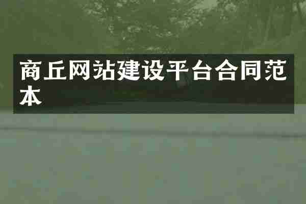 商丘网站建设平台合同范本