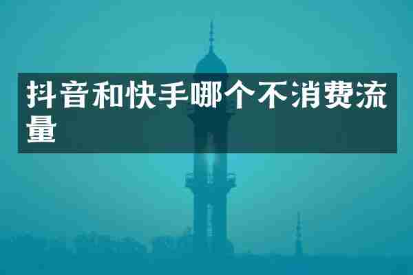 抖音和快手哪个不消费流量