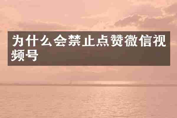 为什么会禁止点赞微信视频号