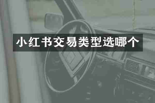 小红书交易类型选哪个