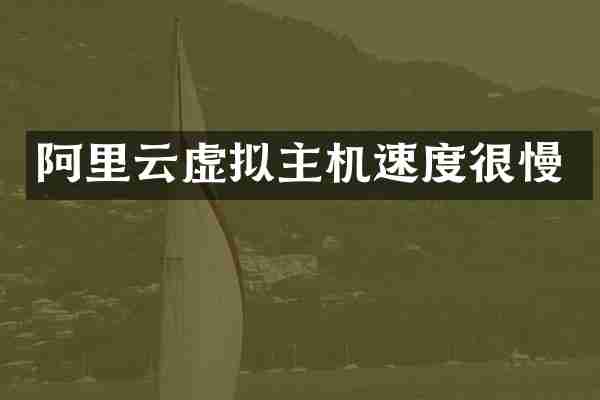 阿里云虚拟主机速度很慢
