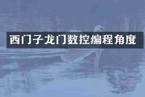 西门子龙门数控编程角度