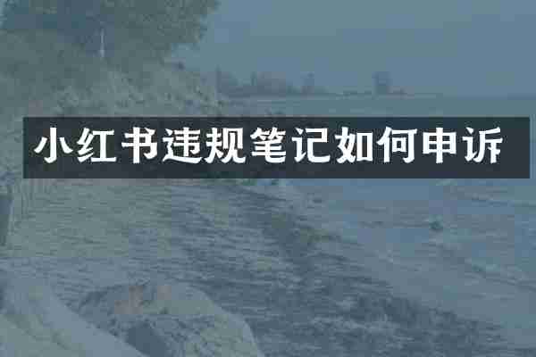 小红书违规笔记如何申诉