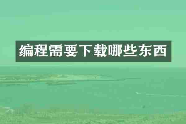 编程需要下载哪些东西