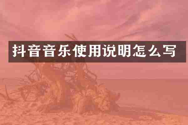 抖音音乐使用说明怎么写