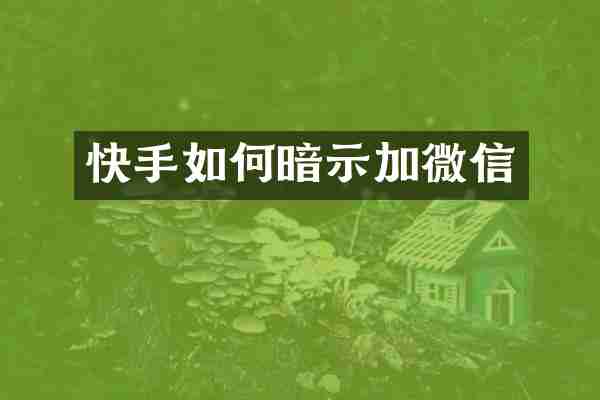 快手如何暗示加微信