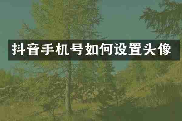 抖音手机号如何设置头像