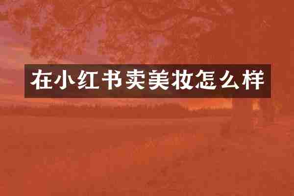 在小红书卖美妆怎么样
