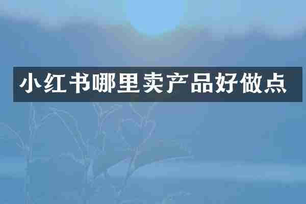 小红书哪里卖产品好做点