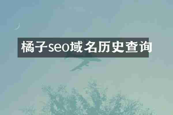 橘子seo域名历史查询