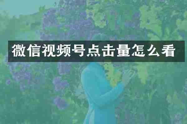 微信视频号点击量怎么看