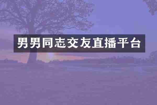 男男同志交友直播平台