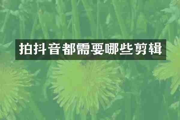 拍抖音都需要哪些剪辑