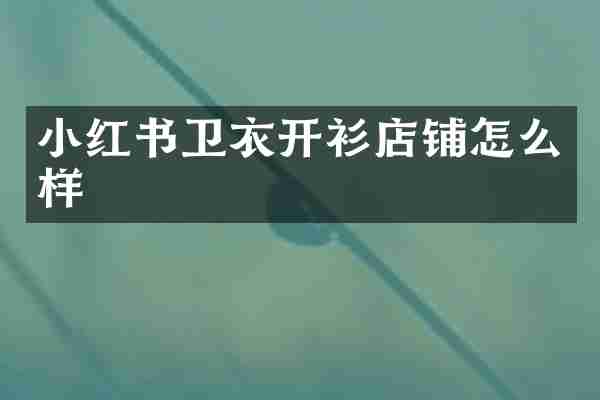 小红书卫衣开衫店铺怎么样