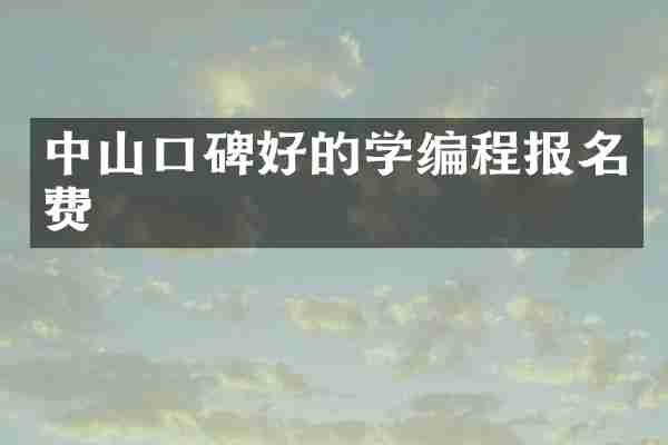 中山口碑好的学编程报名费