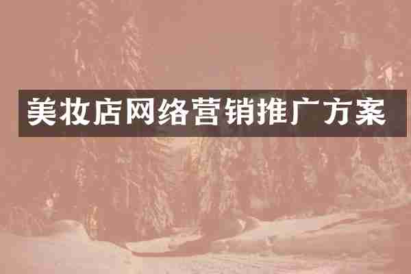 美妆店网络营销推广方案