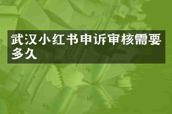 武汉小红书申诉审核需要多久