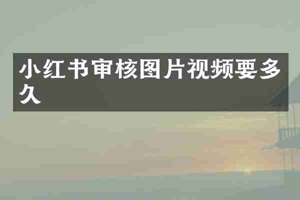 小红书审核图片视频要多久