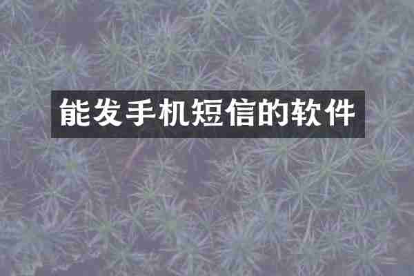 能发手机短信的软件