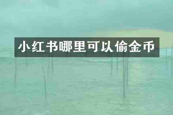 小红书哪里可以偷金币