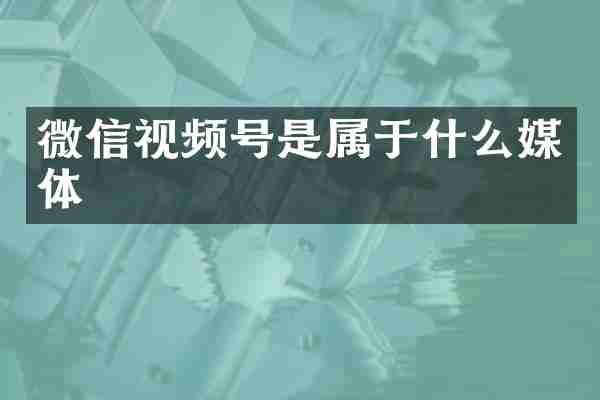 微信视频号是属于什么媒体