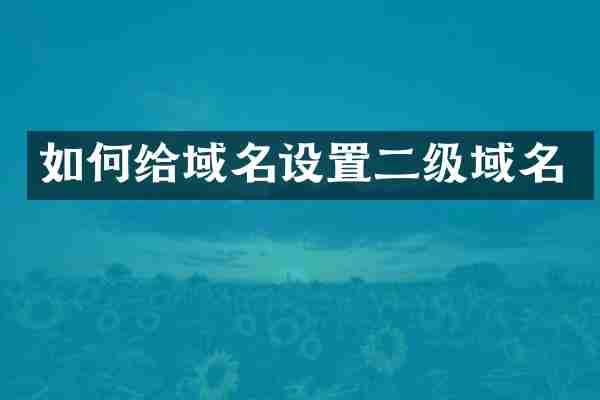 如何给域名设置二级域名