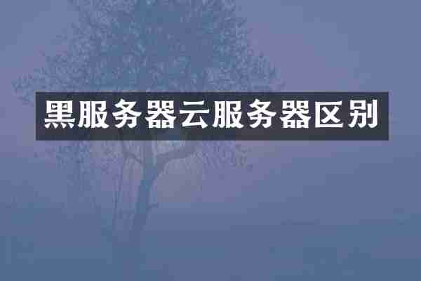 黑服务器云服务器区别