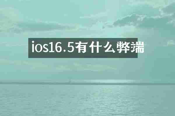 ios16.5有什么弊端