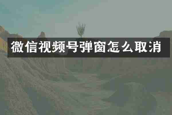 微信视频号弹窗怎么取消