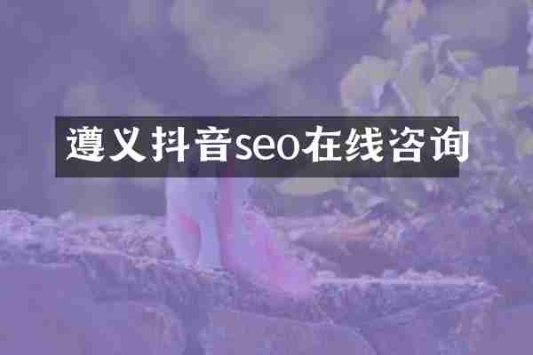 遵义抖音seo在线咨询