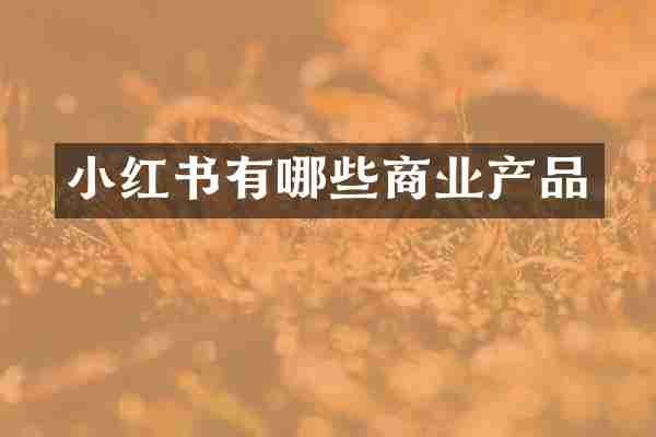小红书有哪些商业产品