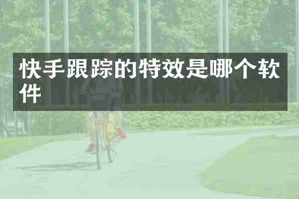 快手跟踪的特效是哪个软件