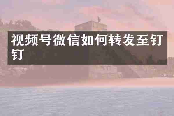 视频号微信如何转发至钉钉