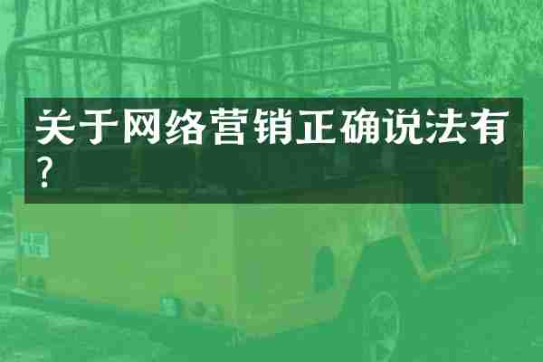 关于网络营销正确说法有？