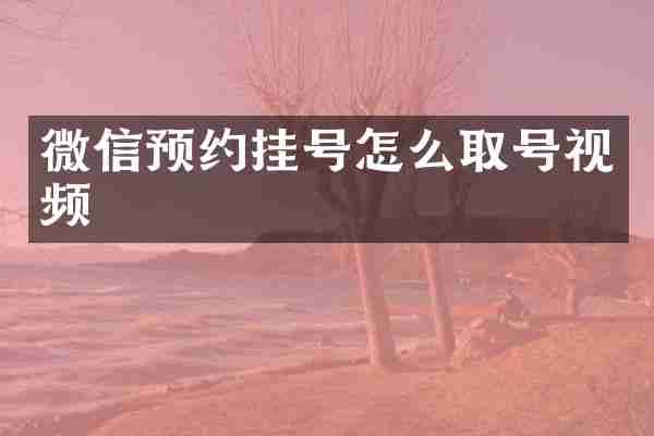 微信预约挂号怎么取号视频