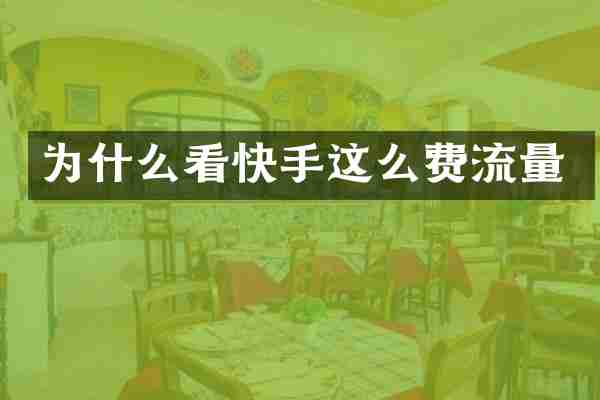 为什么看快手这么费流量