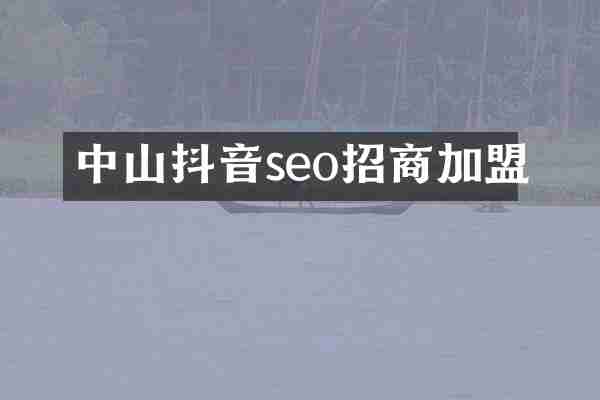中山抖音seo招商加盟