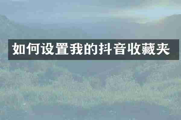 如何设置我的抖音收藏夹
