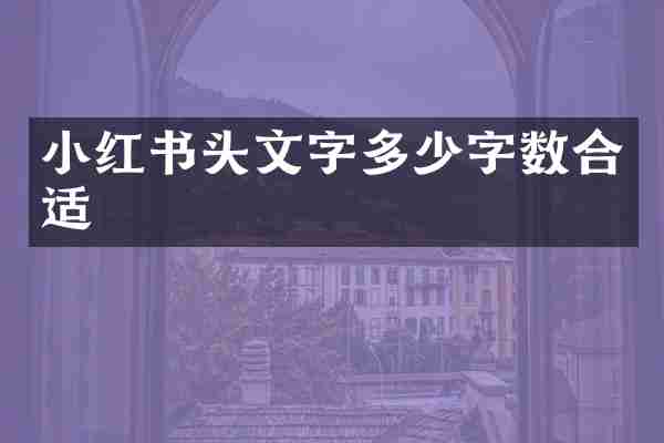 小红书头文字多少字数合适